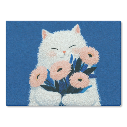 Flowers for you - glass chopping board by DejaReve