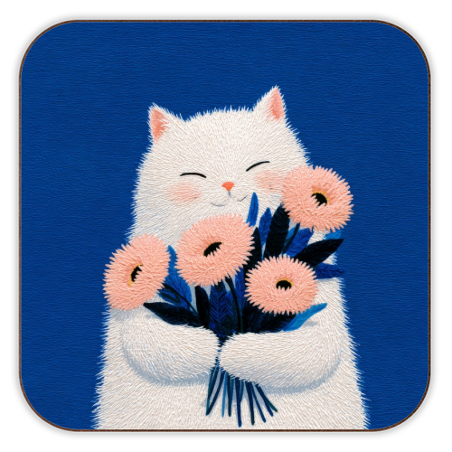 Flowers for you - personalised beer coaster by DejaReve