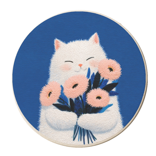 Flowers for you - personalised beer coaster by DejaReve