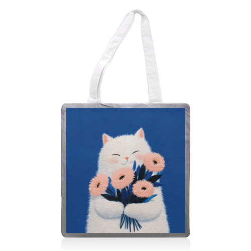 Flowers for you - printed canvas tote bag by DejaReve