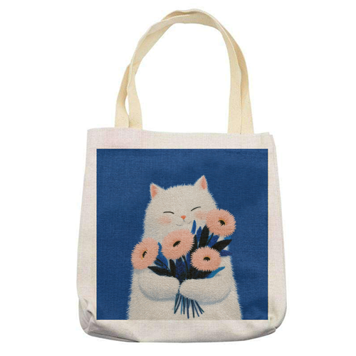 Flowers for you - printed canvas tote bag by DejaReve