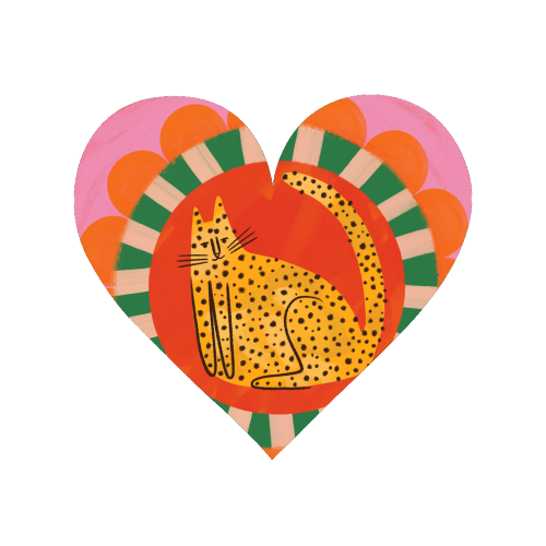 Folk art Bold Bright Leopard Illustration Plate Design - Magnet by AbiGoLucky