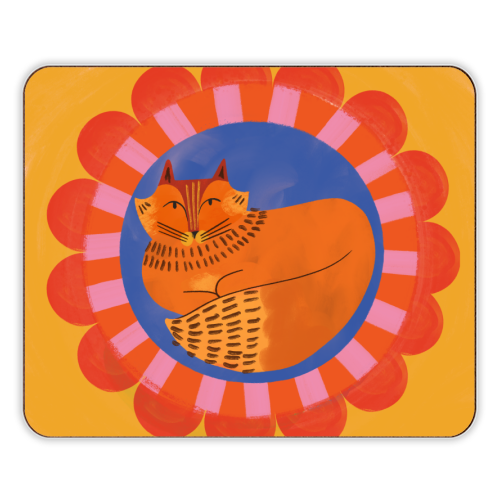 Folk Art Fox Bold Bright Colourful Painted Design - designer placemat by AbiGoLucky