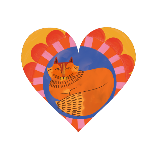 Folk Art Fox Bold Bright Colourful Painted Design - Magnet by AbiGoLucky