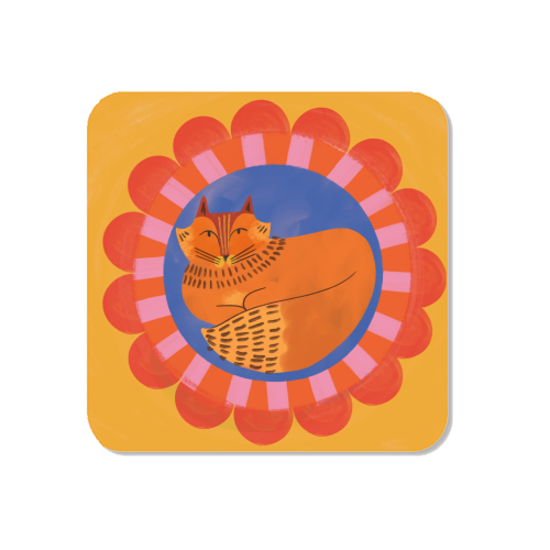 Folk Art Fox Bold Bright Colourful Painted Design - Magnet by AbiGoLucky