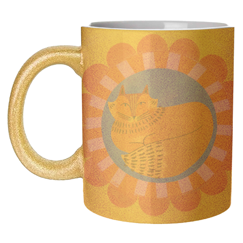 Folk Art Fox Bold Bright Colourful Painted Design - unique mug by AbiGoLucky