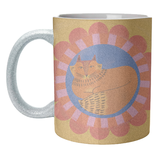 Folk Art Fox Bold Bright Colourful Painted Design - unique mug by AbiGoLucky