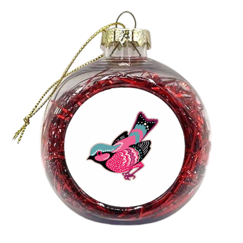 Folk Bird - xmas bauble by Victoria Krupp-Rombalski
