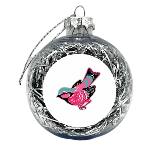 Folk Bird - xmas bauble by Victoria Krupp-Rombalski