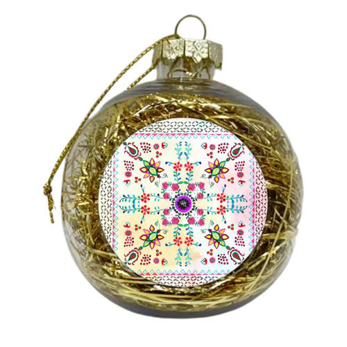Folk Pattern - xmas bauble by Yaz Raja