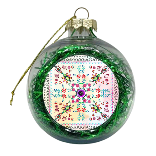 Folk Pattern - xmas bauble by Yaz Raja