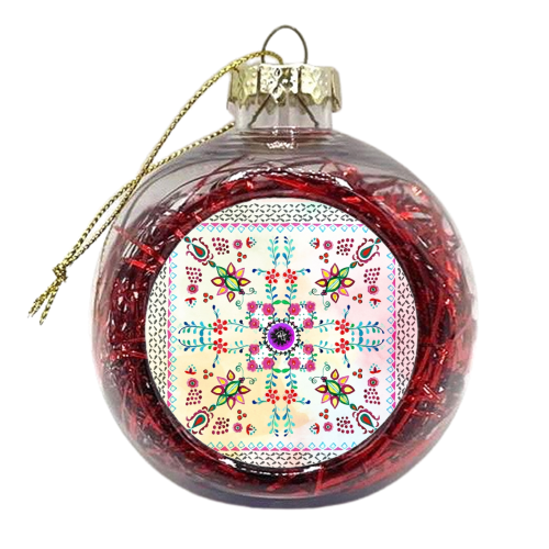 Folk Pattern - xmas bauble by Yaz Raja