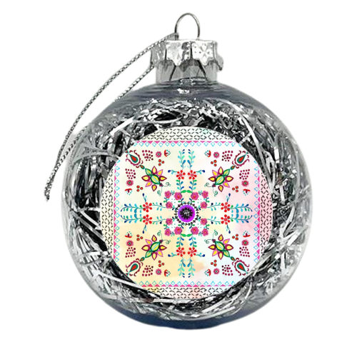 Folk Pattern - xmas bauble by Yaz Raja