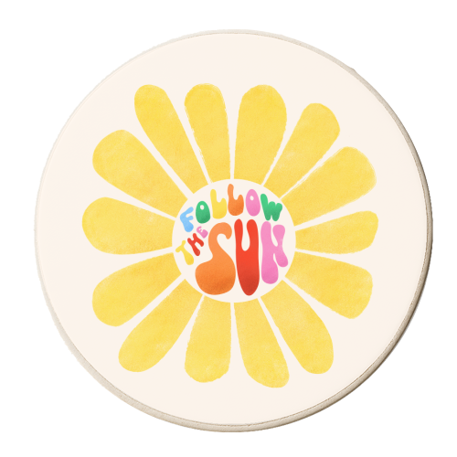 FOLLOW THE SUN - personalised beer coaster by Ania Wieclaw