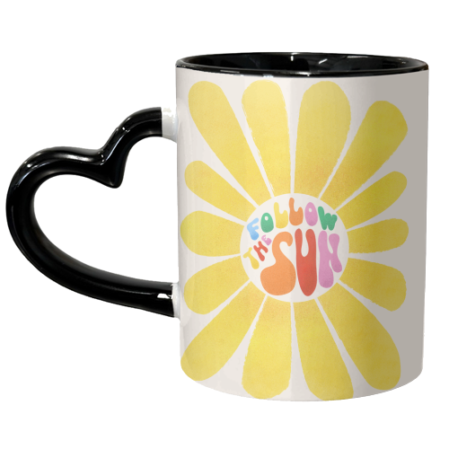 FOLLOW THE SUN - unique mug by Ania Wieclaw