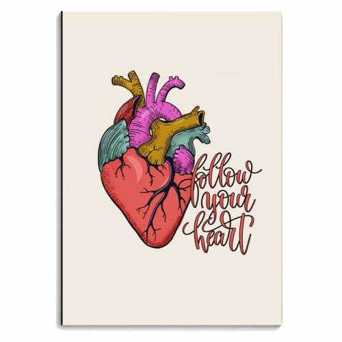 FOLLOW YOUR HEART - personalised A4, A5, A6 notebook by Ania Wieclaw