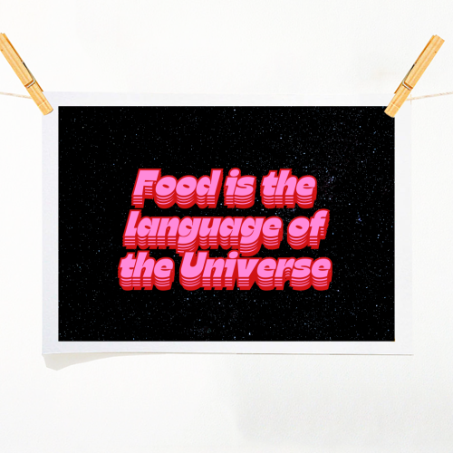 Food is a Universal Passport - A1 - A4 art print by Nida Designs
