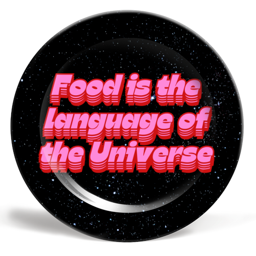 Food is a Universal Passport - ceramic dinner plate by Nida Designs