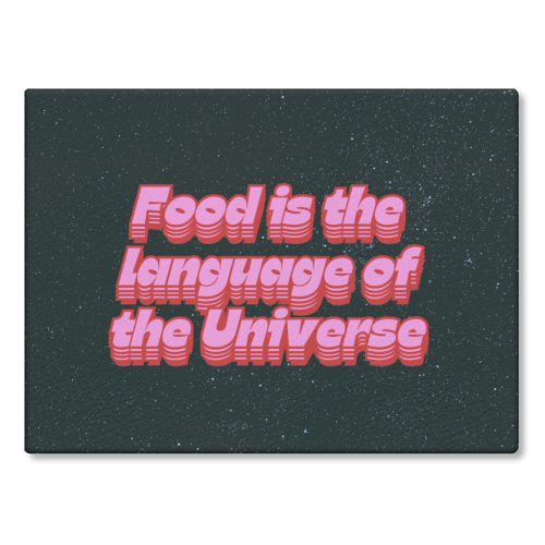 Food is a Universal Passport - glass chopping board by Nida Designs