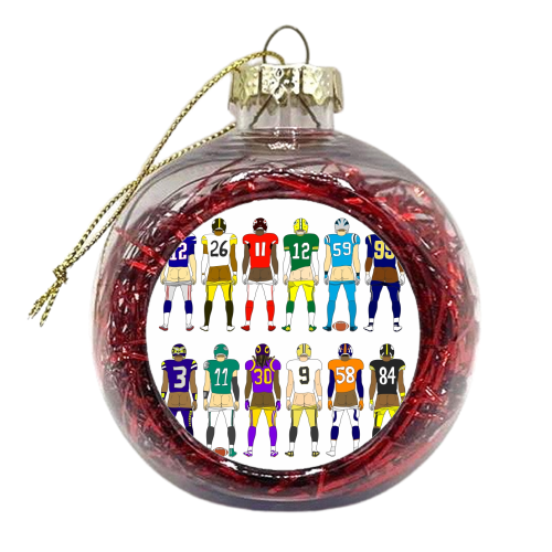 Football Butts - xmas bauble by Notsniw Art