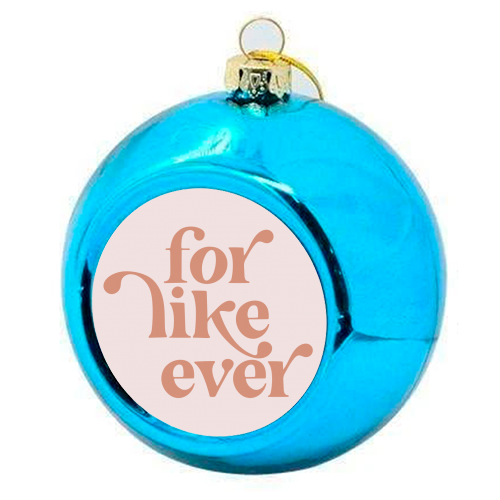 For Like Ever Vintage Retro Pink Background - colourful christmas bauble by Toni Scott