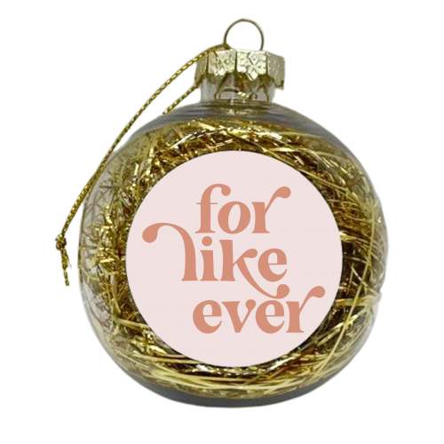 For Like Ever Vintage Retro Pink Background - xmas bauble by Toni Scott