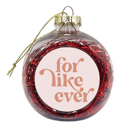 For Like Ever Vintage Retro Pink Background - xmas bauble by Toni Scott