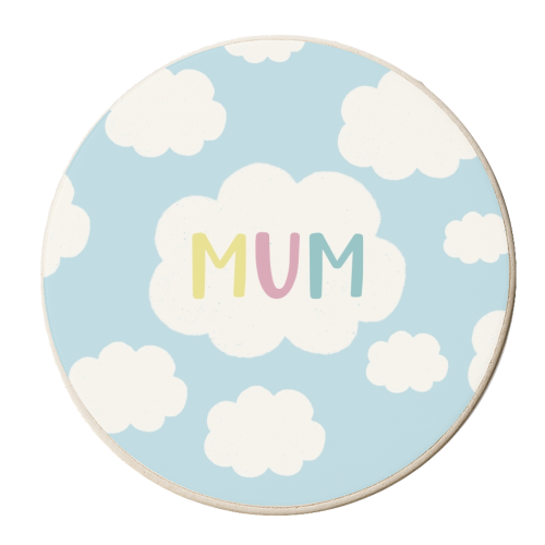 For Mum: as lovely as a fluffy cloud - personalised beer coaster by Giddy Kipper