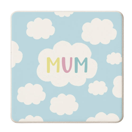 For Mum: as lovely as a fluffy cloud - personalised beer coaster by Giddy Kipper