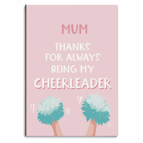 For Mum: thanks for being my cheerleader - personalised A4, A5, A6 notebook by Giddy Kipper