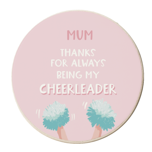 For Mum: thanks for being my cheerleader - personalised beer coaster by Giddy Kipper