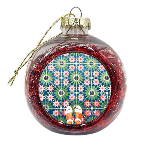 For The Love of Tiles | Moroccan Modern Bohemian Décor | Exotic Travel Watercolor Painting - xmas bauble by Uma Prabhakar Gokhale