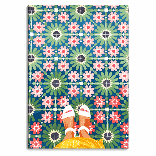 For The Love of Tiles | Moroccan Modern Bohemian Décor | Exotic Travel Watercolor Painting - personalised A4, A5, A6 notebook by Uma Prabhakar Gokhale