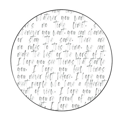 For What Its Worth its Never Too Late, or In Any Case Too Early to be Whatever You Want to be... F. Scott Fitzgerald Quote Watercolor - Circle Sticker by Toni Scott