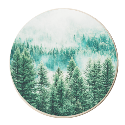 Forest and Fog - personalised beer coaster by Uma Prabhakar Gokhale