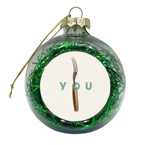 Fork You - xmas bauble by The 13 Prints