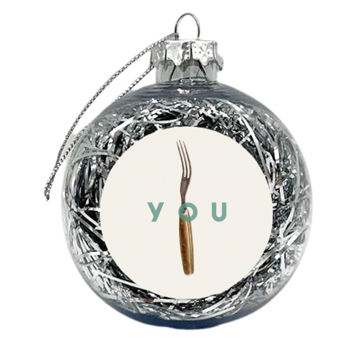 Fork You - xmas bauble by The 13 Prints