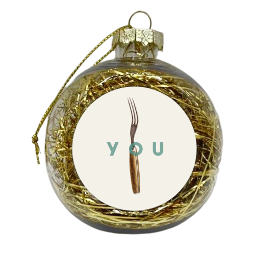 Fork You - xmas bauble by The 13 Prints