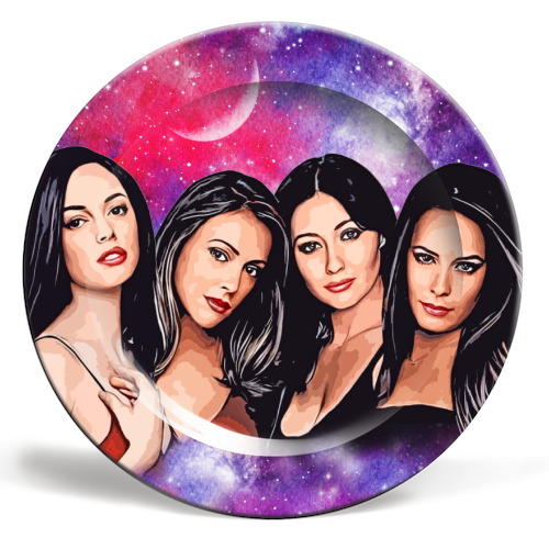 Four Magical Sisters - ceramic dinner plate by DOLLY WOLFE