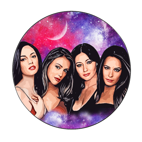 Four Magical Sisters - Circle Sticker by DOLLY WOLFE