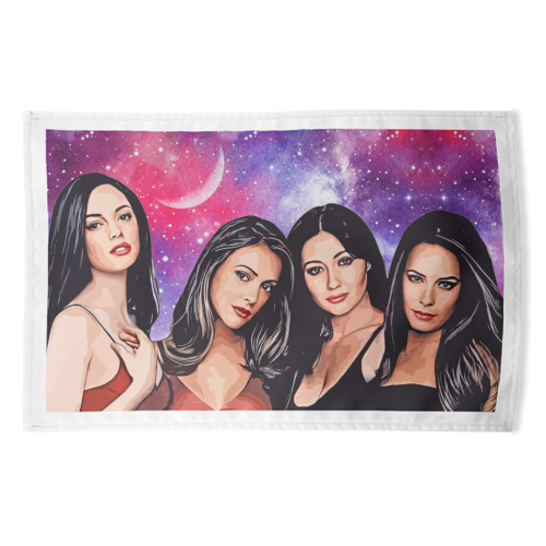 Four Magical Sisters - funny tea towel by DOLLY WOLFE