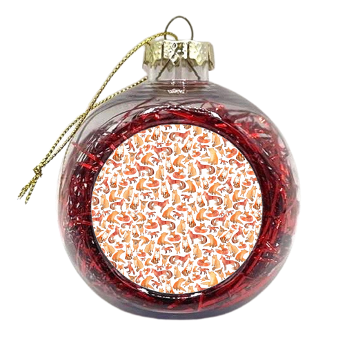 Fox Pattern - xmas bauble by elena o'neill