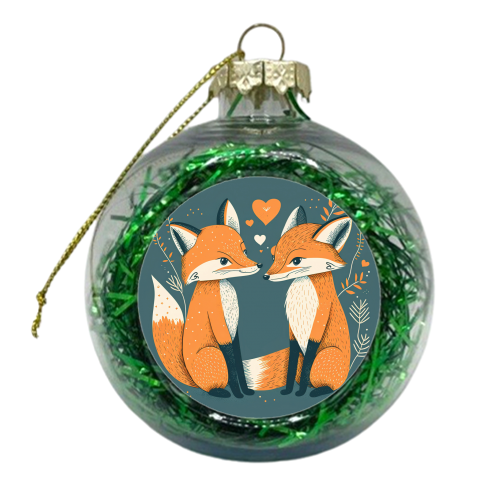 foxes in love - xmas bauble by haris kavalla