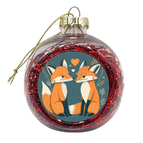 foxes in love - xmas bauble by haris kavalla