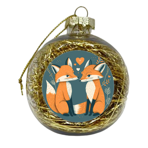 foxes in love - xmas bauble by haris kavalla