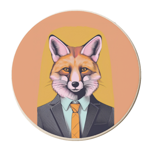 Foxy Businress - personalised beer coaster by Adam Regester