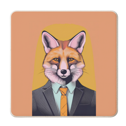 Foxy Businress - personalised beer coaster by Adam Regester
