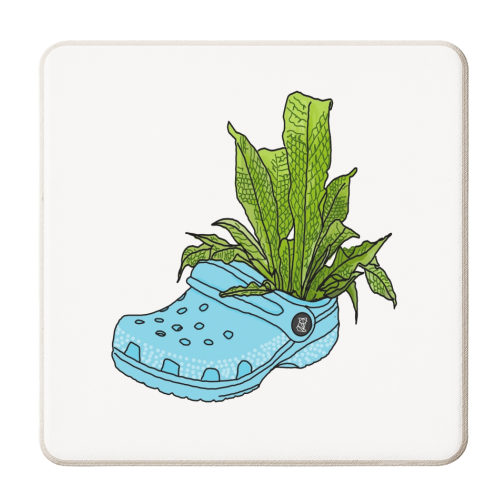 Foxy Clog Bootanical - personalised beer coaster by Claire Rook