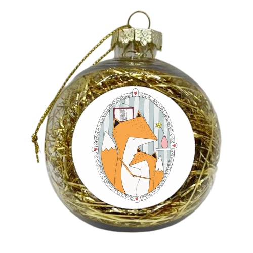 Foxy Hugs - xmas bauble by Nichola Cowdery