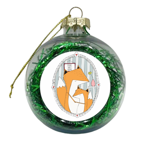 Foxy Hugs - xmas bauble by Nichola Cowdery